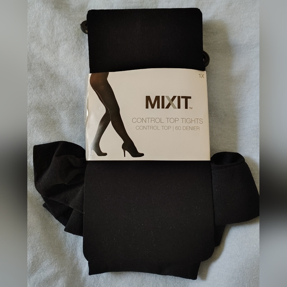 Mixit Accessories - Mixit Classic Black Control Top Tights Size 1X.